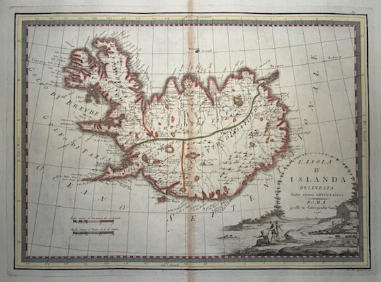 Cassini Giovanni Maria (1745-1824) L'Isola d'Islanda delineata sulle ultime osservazioni 1796 Roma 